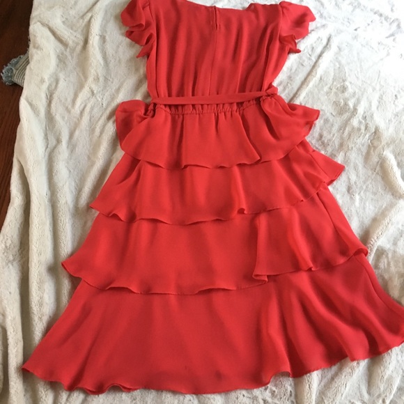 Coral the house of nu-mode ruffle dress with belt - Picture 3 of 7